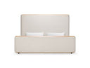 Mora - Modern Cream Fabric + Wood Bed