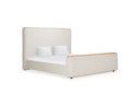 Mora - Modern Cream Fabric + Wood Bed