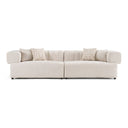 Moreno - Modern Ivory Beige Fabric 4-Seater Sofa