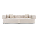 Moreno - Modern Ivory Beige Fabric 4-Seater Sofa