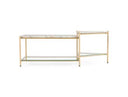 Mosk - Modern Marble + Glass + Brass Coffee Table