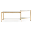 Mosk - Modern Marble + Glass + Brass Coffee Table