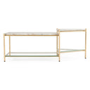 Mosk - Modern Marble + Glass + Brass Coffee Table