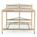 Mosk - Modern Marble + Glass + Brass Coffee Table
