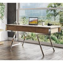 Brewer - Modern Walnut Glass & Stainless Steel Bookshelf