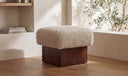 Serge Ottoman Cream Faux Shearling
