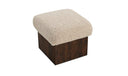 Serge Ottoman Cream Faux Shearling