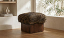Serge Ottoman Brown Faux Fur