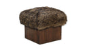 Serge Ottoman Brown Faux Fur