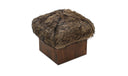 Serge Ottoman Brown Faux Fur