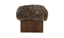 Serge Ottoman Brown Faux Fur