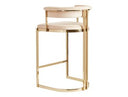 Munith Modern Beige Velvet & Gold Counter Stool