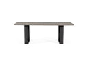 Murphy - Modern Grey Aged Oak & Black Metal Dining Table
