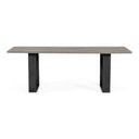 Murphy - Modern Grey Aged Oak & Black Metal Dining Table