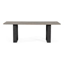 Murphy - Modern Grey Aged Oak & Black Metal Dining Table