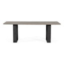 Murphy - Modern Grey Aged Oak & Black Metal Dining Table