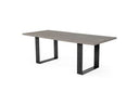 Murphy - Modern Grey Aged Oak & Black Metal Dining Table
