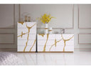 Aspen Modern White & Gold Dresser
