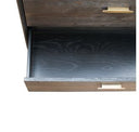 Novak Modern Dark Oak & Antique Brass Mirror