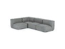 Fedora - Modern White Fabric Sectional Sofa + Ottoman