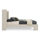 newhart - modern beige fabric bed