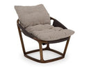 Newman - Modern Beige Fabric + Dark Brown Faux Leather + Ash Accent Chair