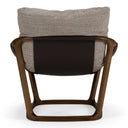 Newman - Modern Beige Fabric + Dark Brown Faux Leather + Ash Accent Chair