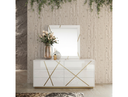 Nixa - Modern White & Gold Mirror
