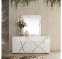 Nixa - Modern White + Gold 4-Piece Bedroom Set