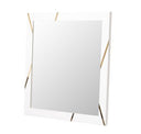 Nixa Modern Wide White and Gold Nightstand