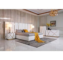 Nixa - Modern White & Gold Mirror