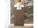 Nixa - Modern Wide Birch + Brushed Bronze Chest