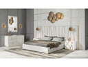 Nixa - Modern White + Gold Bedroom Set