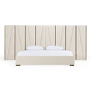 Nixa - Modern Beige Velvet + Brushed Bronze Bed
