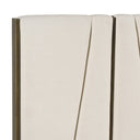 nixa - modern beige velvet + brushed bronze bed + birch nightstands
