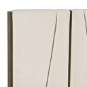 Nixa - Modern Beige Velvet + Brushed Bronze Bed + Birch Nightstands