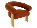 Nocona - Modern Rust Fabric + Wood Accent Chair