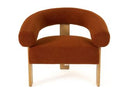 Nocona - Modern Rust Fabric + Wood Accent Chair