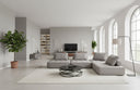 Nolden - Modern Grey Fabric Modular 4-Piece Sectional Sofa