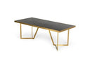 Nolte - Glam Black Zebrawood and Gold Dining Table