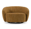 Renee - Modern Mustard Fabric Swivel Accent Chair