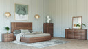 Asus - Italian Modern Walnut 4-Piece Bedroom Set