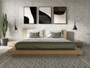 Fantasia - Contemporary Walnut & Grey Bed with Two Nightstands