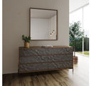Metcalf - Mid-Century Walnut & Grey Nightstand