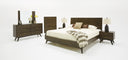 Novak Modern Dark Oak & Antique Brass Mirror