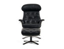 Nowak Modern Black Lounge Chair & Ottoman Set