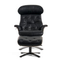 Nowak Modern Black Lounge Chair & Ottoman Set