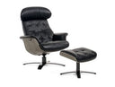 Nowak Modern Black Lounge Chair & Ottoman Set
