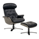 Nowak Modern Black Lounge Chair & Ottoman Set