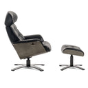 Nowak Modern Black Lounge Chair & Ottoman Set